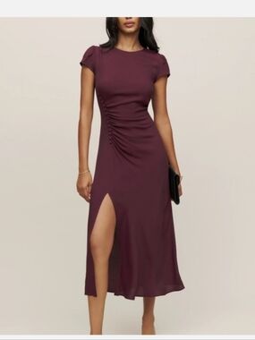 Frasier Gathered Short Sleeve Reformation Dress